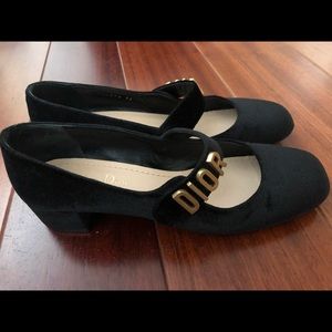 Christian Dior Baby-D Mary Jane Velvet Ballet Pumps